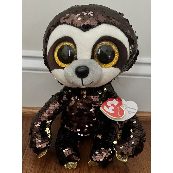 TY Flippable Beanie Boos DANGLER the Sequin Sloth Medium 9" WITH TAG - Picture 4 of 8